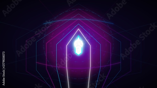 Abstract Geometric Hexagonal Tunnel Background