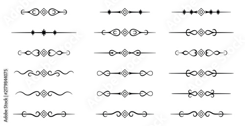 фотографія Decorative Page Dividers: A collection of elegant and ornate page dividers and flourish elements, designed to add a touch of sophistication and visual flair to any document or layout