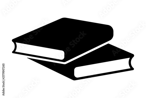 two stacked books silhouette icon illustration