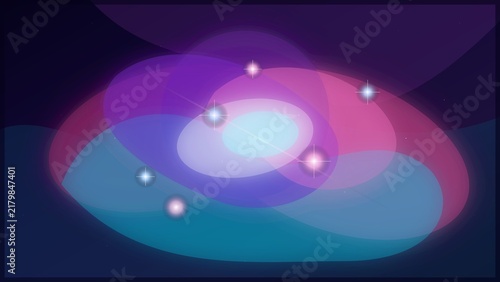 Obraz na płótnie Cosmic Nebula Dreamscape Illustration of Galaxy and Stars