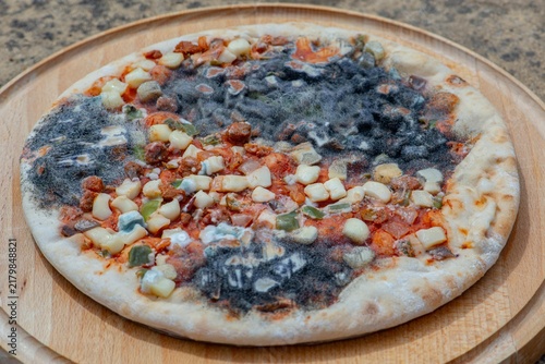 Konstfotografi Moldy food, spoiled pizza, expired pizza, mold