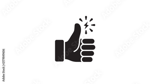 Thumbs up icon vector illustration with a glowing flash symbol sign logo
