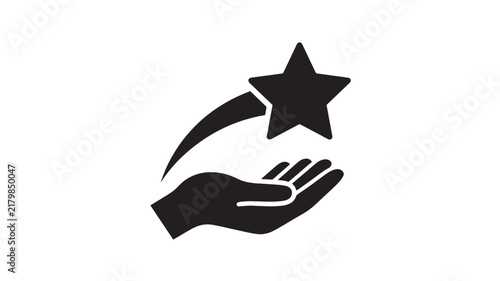 Shooting star hand icon vector illustration isolated on white background