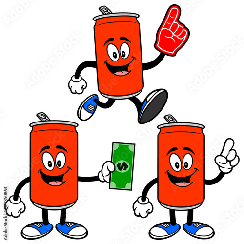 Fototapeta Soda Can Mascot Set 02