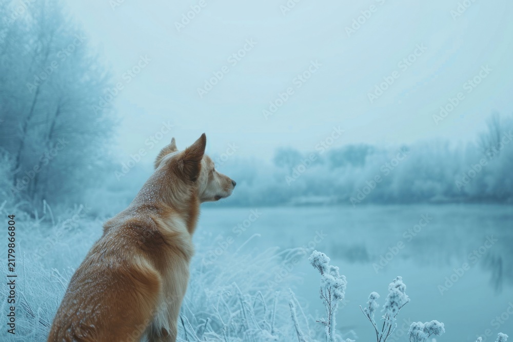 Obraz premium Dog landscape outdoors animal.