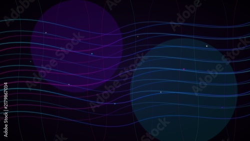 Obraz na płótnie Neon Cyber Grid Warp Abstract Background