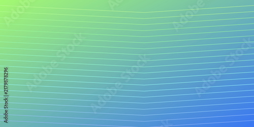 Canvastavla Abstract green and blue gradient background with horizontal parallel lines