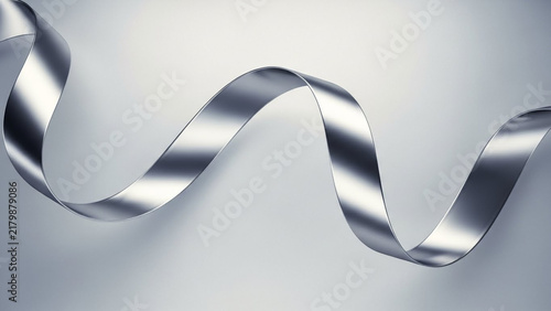 silver ribbon on white background