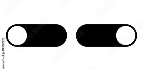 Black and white toggle switch icons for mobile app user interface design