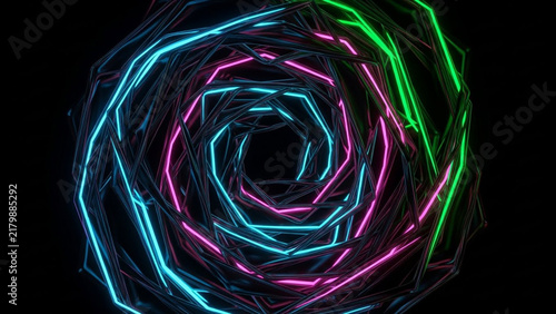 abstract fractal background with glowing lines