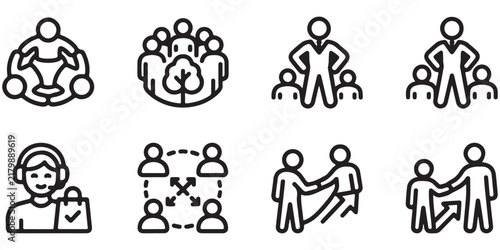 Set of diverse community and support icons