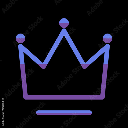 Bild auf Leinwand Stylized purple and blue crown icon representing leadership and premium status o