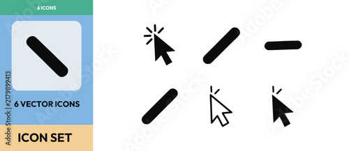 Mouse cursor pointer vector icons set for computer user interface design