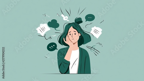 Struggles with stress and mental health depicted in an illustration