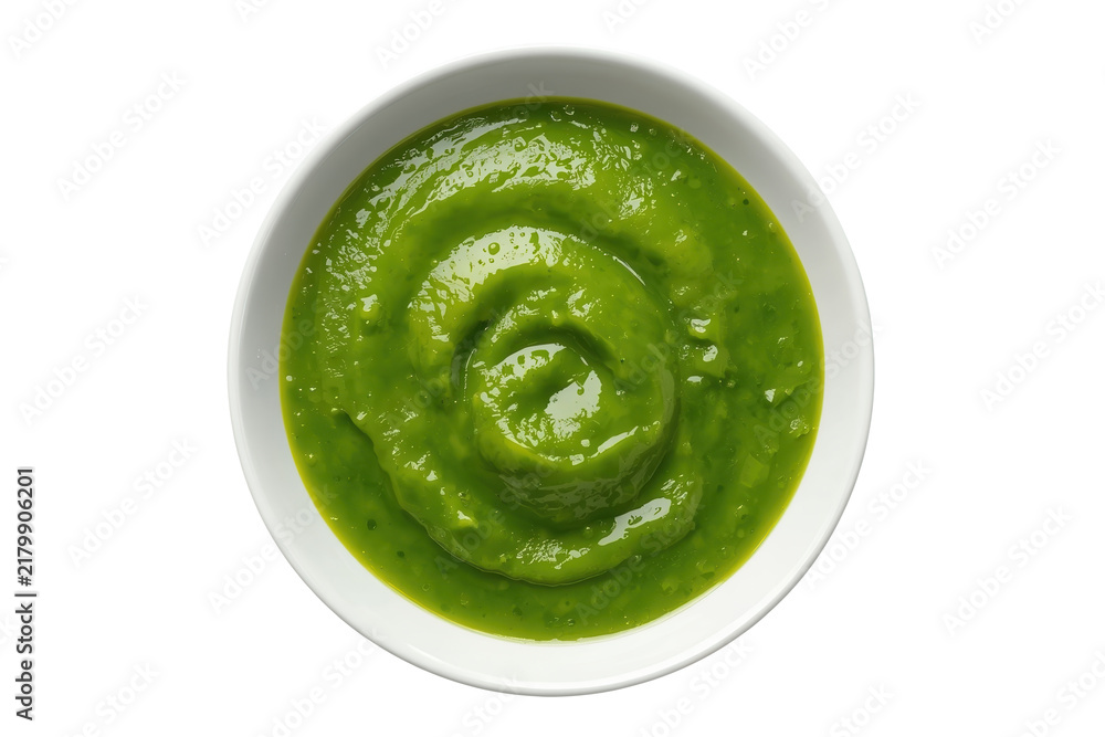 Obraz premium Fresh Green Puree in Round Bowl