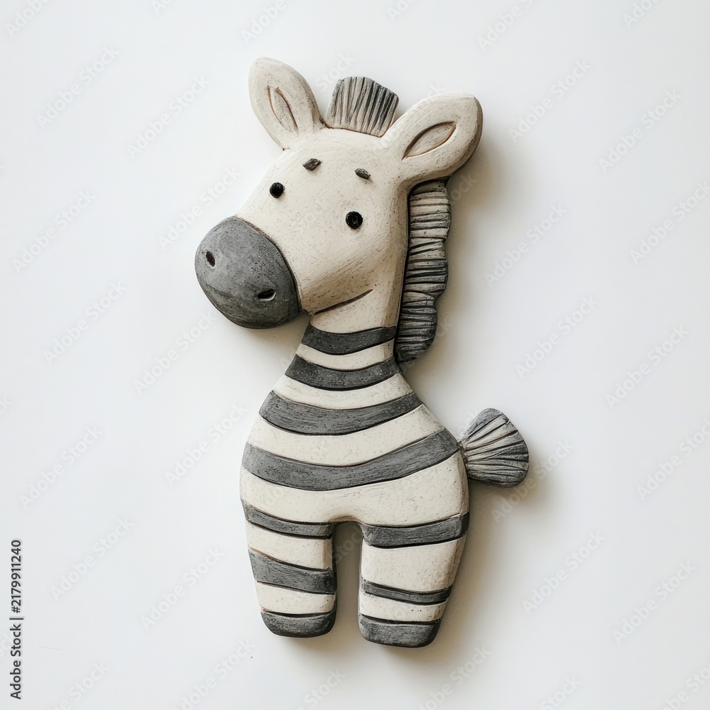 Fototapeta premium 2d clay zebra animal cute toy.