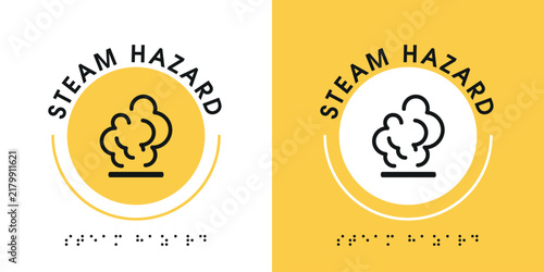Industrial Steam Hazard Warning Sign, vector illustration.