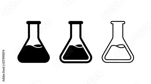 Fotografía Laboratory Erlenmeyer flask icons set vector illustration design symbol