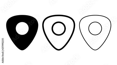 Foto Guitar pick icon set vector illustration with flat and outline designs