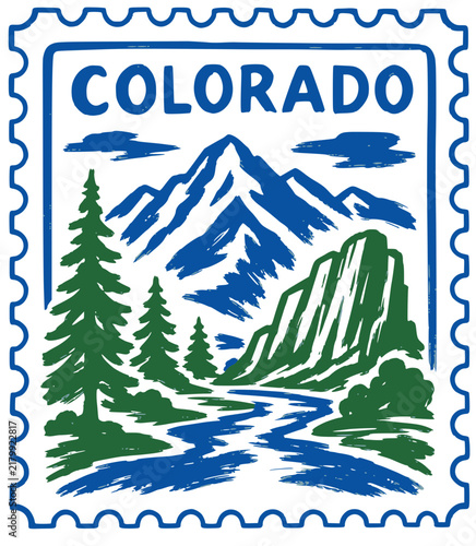 Colorado Postage Stamp Vector