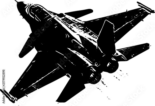 Bild auf Leinwand Vector silhouette illustration of a fighter jet for Independence Day celebration