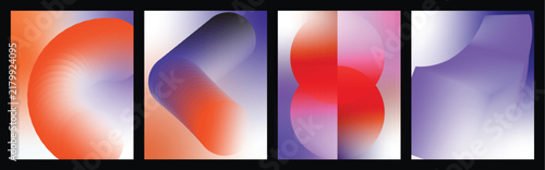 Abstract digital art background with vibrant gradient shapes, fluid motion, and soft color transitions in red and blue