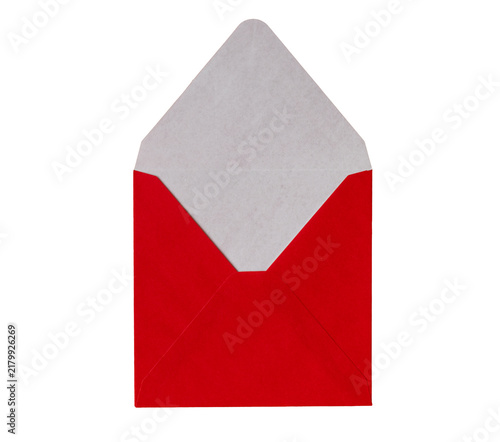 Bild auf Leinwand Open bright pink paper envelope with visible light inner lining, isolated on a transparent background for invitation, correspondence and stationery designs