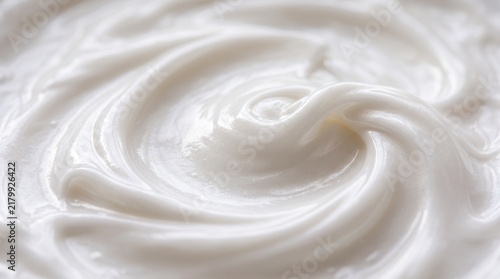 White cosmetic cream swirl texture, smooth skincare lotion background for beauty product