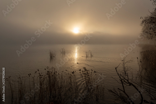 sunrise over the lake