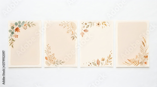 Elegant thanksgiving cards with delicate floral accents and warm autumnal tones perfect for expressing gratitude and joy