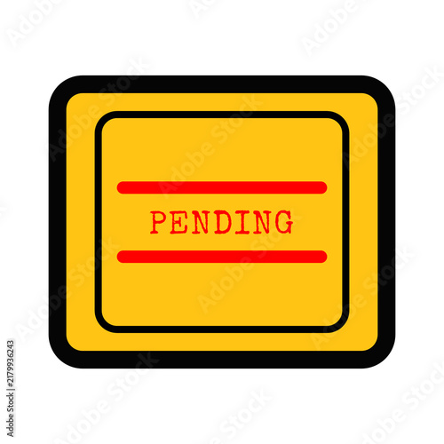 Bild auf Leinwand Yellow pending status icon with red lines