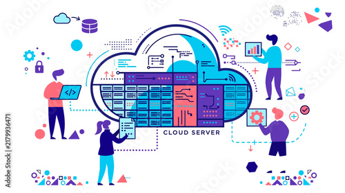 Cloud Server Infographic - Modern IT Infrastructure Concept