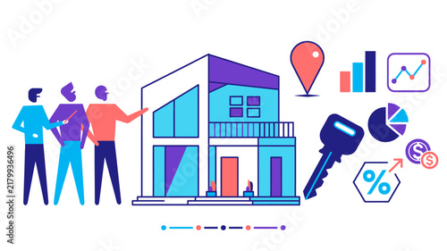 Real Estate Investment and Property Management Concept Illustration