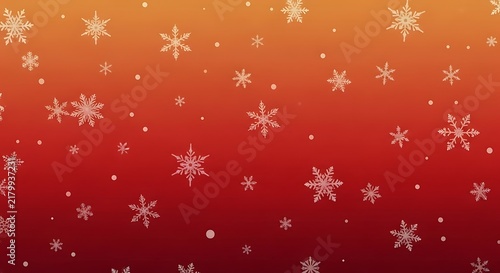 Colorful falling snowflakes on gradient background