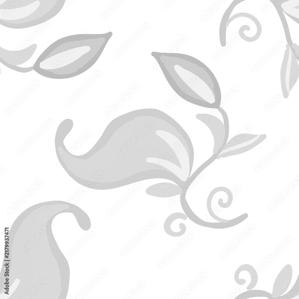 Obraz premium Hand drawn floral ornament in folk style. Stylized flowers pattern and traditional folklore embroidery