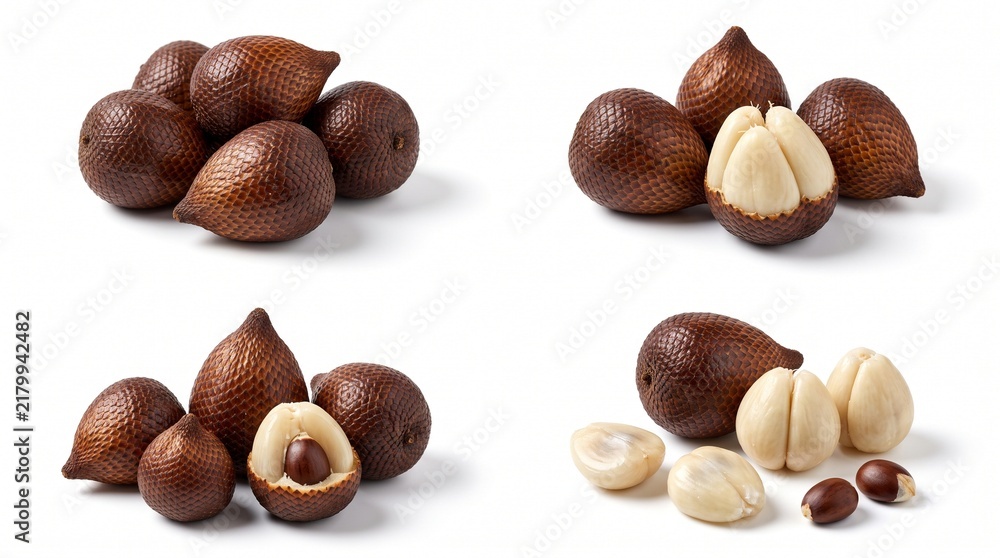 Fototapeta premium Fresh snake fruit salak collection on a studio table