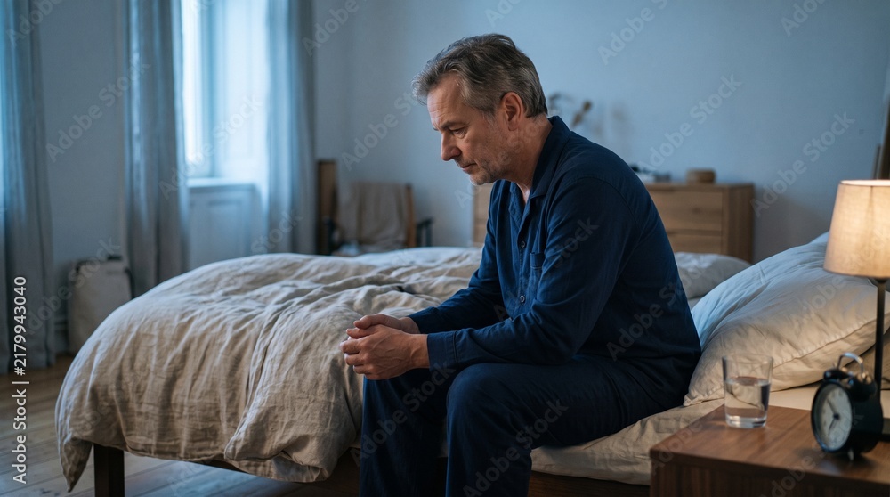 Fototapeta premium Quiet dawn moment before a sleep health assessment