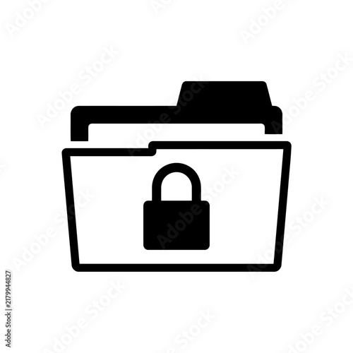 Folder icon with lock symbol representing security