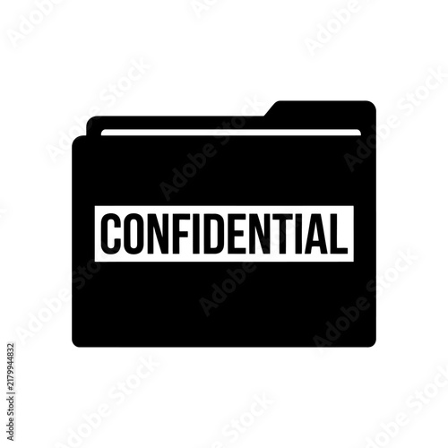 Confidential folder icon on white background