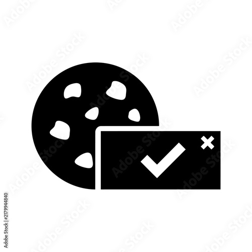 Black cookie icon with settings