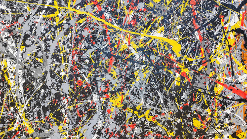 Abstract expressionism paint сolorful acrylic drip pattern and texture canvas for creative banner layout