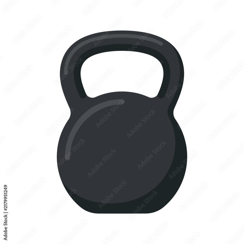 Fototapeta premium Black Kettlebell Weight Fitness Equipment for Strength Training.