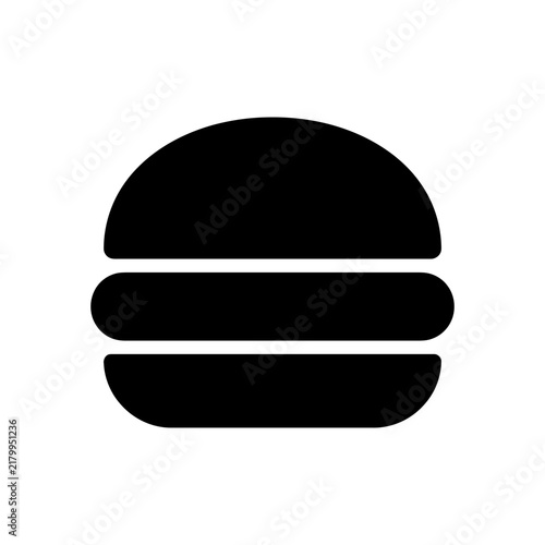 Minimalist black and white hamburger icon on white background with simple black silhouette
