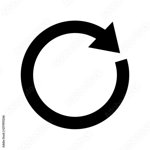 Circular arrow icon representing refresh or cycle black on white background