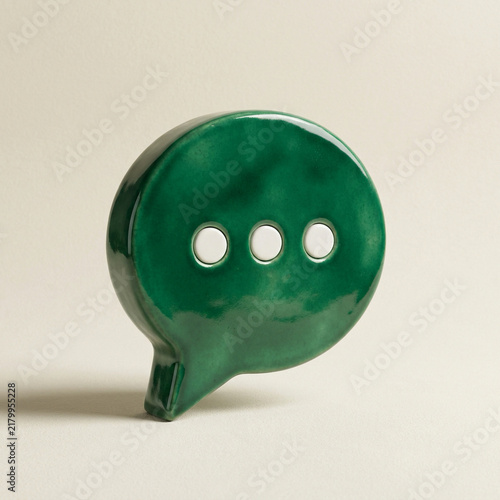 Modern Green Messaging App Icon – 3D Chat and Digital Communication Concept