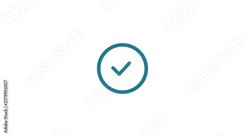Teal circle checkmark icon for ui design. Simple, minimal, flat graphic suitable for web and app interfaces. Versatile design element.