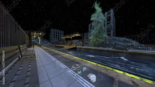 廃線路　3DCGレンダリング