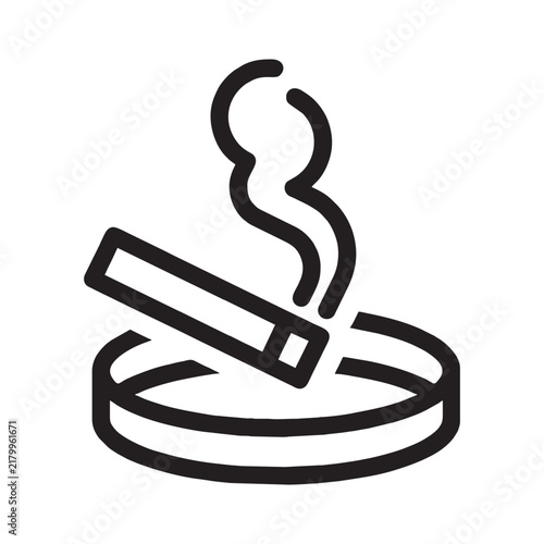 Vector illustration icon of a cigarette ashtray