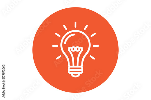 Canvastavla Illumination of Ingenuity: A bright, stylized illustration of a light bulb emitting rays of light, symbolizing a brilliant idea or innovation