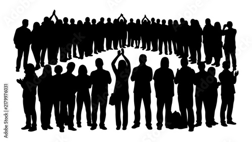 Photography Diverse Group of People Standing Together in Silhouette.